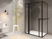Душовий куточок Riho Lucid GD203 110x80 см чорний/прозоре скло GD211B080