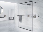 Стінка душова Riho Lucid GD401 90 см чорний/прозоре скло GD309B000