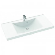 Раковина для ванной Marmorin Moris 1000 врезная с крылом литой камень белый P_U_550_03_1000