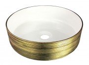Раковина для ванної Volle накладна кругла 36 см білий / золото 13-40-222G