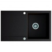 Мийка для кухні Marmorin Debra 1k 1o з крилом врізна штучний камінь чорний 436 113 002