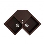 Мойка для кухни Marmorin Debra 2k 0,5o угловая врезная искусственный камень коричневый 436 213 004