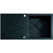 Мийка для кухні Marmorin Foorn II 1k 1o з крилом врізна штучний камінь колір чорний 460 113 002