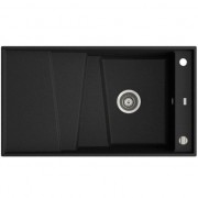 Мийка для кухні Marmorin Batea 1k з крилом врізна штучний камінь чорний 716 113 002