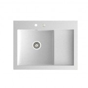 Мийка для кухні Marmorin Nero 1k 0,5o з крилом штучний камінь білий 714 113 006