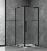 Душевая кабина квадратная Dusel Deluxe Series DL198B+DL196B Black Matt 900x900x1900 мм профиль черный матовый/стекло прозрачное