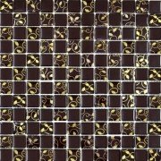 Мозаїка Grand Kerama шахматка 30х30 см шоколад/авиток золото 808 052310