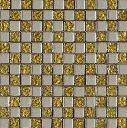 Мозаїка Grand Kerama шахматка 30х30 см платина/золото рельєф 945 052311