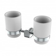 Стакан для зубных щеток двойной Devit Katarina подвесной белый/хром 85D8148