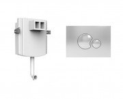 Змивний бачок прихованого монтажу Devit пластик з кнопкою для змиву води хром 70.445