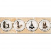 Бордюр настінна InterCerama Madera 35х11 см світло-коричневий 031 456103