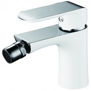 Змішувач для біде Devit Iven одноважільний білий/хром з донним клапаном 43116141W