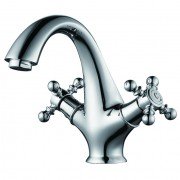 Смеситель для раковины Devit Retro двухвентильный латунь хром 43611127