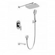 Душевая система скрытого монтажа Devit Soul с верхним и ручным душем изливом для ванны хром 1824SP