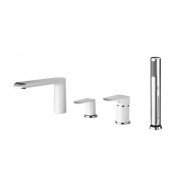 Смеситель на борт ванны Devit Iven с душевым гарнитуром хром/белый 43128141W