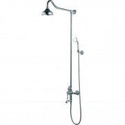 Душевая стойка для ванной Devit Charlestone Ceramic с изливом и однорычажным смесителем латунь хром 34520142