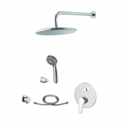 Душова система прихованого монтажу Devit Hotel Line з верхнім і ручним душем латунь/пластик хром 19126101