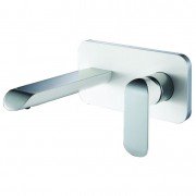 Смеситель для раковины Devit Iven настенный однорычажный с донным клапаном хром/белый 4311X141W