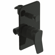 Смеситель для душа Devit Up скрытого монтажа однорычажный с переключателем на 2 пользователя латунь черный матовый 810X7120B