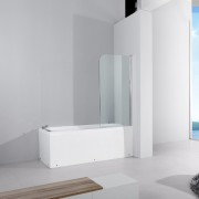 Шторка для ванной Devit Quest 140х80 см реверсионная хром/стекло прозрачное FEN0794