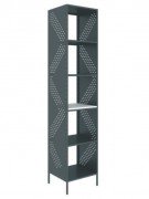 Стелаж для ванної кімнати Devit Art 40х37х190 см метал чорний/білий 00502B