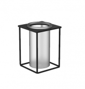 Стакан для зубных щеток Devit UP отдельностоящий черный матовый/матовое стекло 7010120B