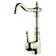Смеситель для раковины Devit Charlestone высокий однорычажный с донным клапаном золото CN60050037G