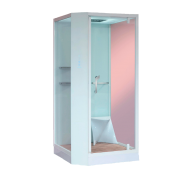 Гідромасажний паровий бокс Devit Soul 100х100 см з правим відкриттям профіль білий/прозоре скло FEN8910WR