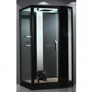 Гідромасажний паровий бокс Devit Soul 120х90 см з лівим відкриттям профіль чорний/прозоре скло FEN8912BL