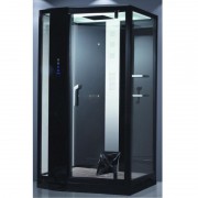 Гідромасажний паровий бокс Devit Soul 120х90 см з правим відкриттям профіль чорний/прозоре скло FEN8912BR