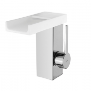 Смеситель для раковины GRB Kala однорычажный с каскадным изливом хром/белый 60519600