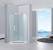 Душова кабіна  п'ятикутна Dusel Premium Series A1104 900x900x1900 мм профіль хром/скло прозоре
