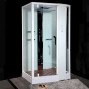 Гідромасажний паровий бокс Devit Soul 120х90 см з лівим відкриттям профіль білий/прозоре скло FEN8912WL