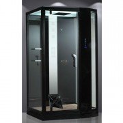 Гідромасажний паровий бокс Devit Soul 120х90 см з лівим відкриттям профіль чорний/прозоре скло FEN8912BL