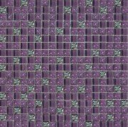 Мозаїка Grand Kerama мікс 30х30 см фіолетовий/платина рельєф 569 016723
