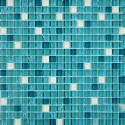 Мозаика Grand Kerama микс 30х30 см тифани/бирюза/белый матовый 2082 052303
