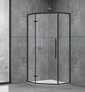 Душова кабіна п'ятикутна Dusel Deluxe Series 1000x1000x1900 мм профіль чорний матовий / скло прозоре DL197HB 100 Black Matt
