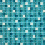 Мозаїка Grand Kerama мікс 30х30 см тіфані/бірюза/білий матовий 2082 052303