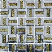 Мозаїка Grand Kerama Тріно 30х30 см платина/золото рельєф 1087 016773
