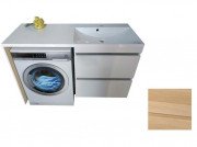 Тумба підвісна Fancy Marble Jamaica 124,5x46,2 см права з раковиною Amelia шпон дуба Jamaica12Rш