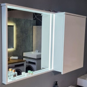 Дзеркальна шафа Fancy Marble Jamaica 124,5х20 см дзеркало зліва МДФ/ДСП біла Jamaica LБ