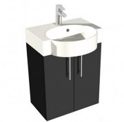 Тумба підвісна Fancy Marble Ibiza 60,7x31,5 см з раковиною Comfort 612C МДФ сірий ШН-612С