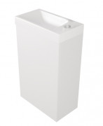 Тумба подвесная Fancy Marble Java 39,4x21,6 см петли справа с раковиной Ida 400 МДФ белый ШН-400Б R