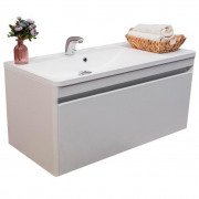 Тумба подвесная Fancy Marble Aspen 100,3х48,2 см с раковиной Sacramento МДФ белый глянцевый Aspen 1000