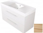 Тумба подвесная Fancy Marble Barbados 119,2х48,9 см с раковиной Nadja 1200C шпон дуба ШН-8 ш