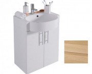 Тумба підвісна Fancy Marble Ibiza 60,7x31,5 см з раковиною Comfort 612C шпон дуба ШН-612ш