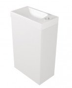 Тумба подвесная Fancy Marble Java 39,4x21,6 см петли справа с раковиной Ida 400 МДФ белый ШН-400Б R