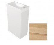 Тумба подвесная Fancy Marble Java 39,4x21,6 см с раковиной Ida 400 шпон дуба ШН-400 ш