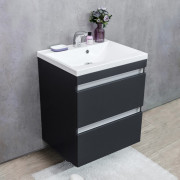 Тумба підвісна Fancy Marble Borneo 59,5x47,6 см із раковиною Lucia 600 МДФ сірий Borneo 600С