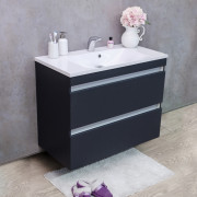 Тумба підвісна Fancy Marble Borneo 90x45,9 см з раковиною Amelia 900 МДФ сірий Borneo 900С